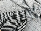 MAILLE POLYCOTON PETIT COEUR ENVERS RAYURES GRIS - My Little Coupon