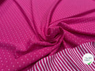 MAILLE POLYCOTON PETIT COEUR ENVERS RAYURES ROSE - My Little Coupon