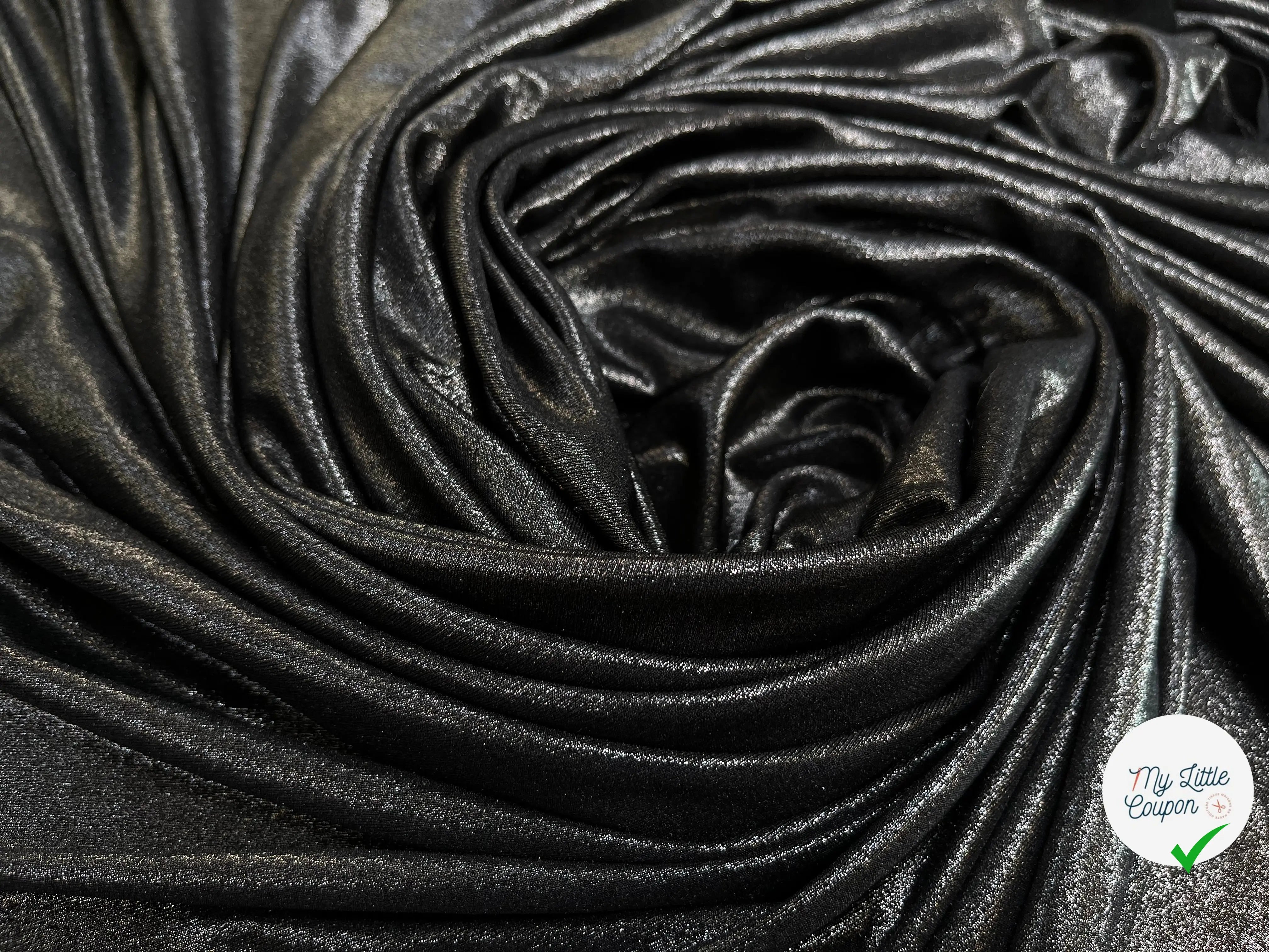 MAILLE POLYESTER IRISÉE NOIR - My Little Coupon