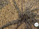 Tissu maille résille plissée léopard beige or