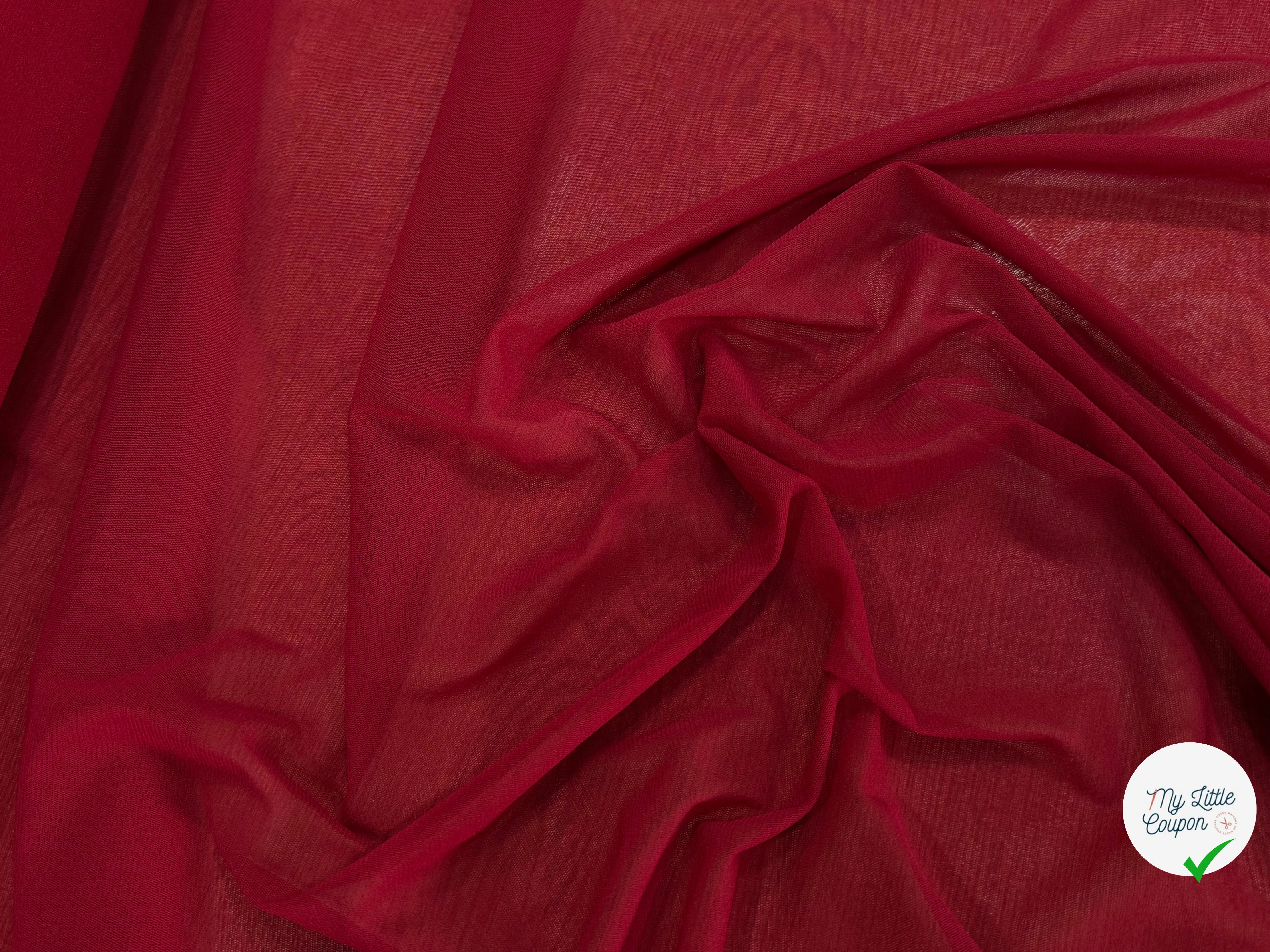 MAILLE RÉSILLE STRETCH ROUGE TOMATE - My Little Coupon