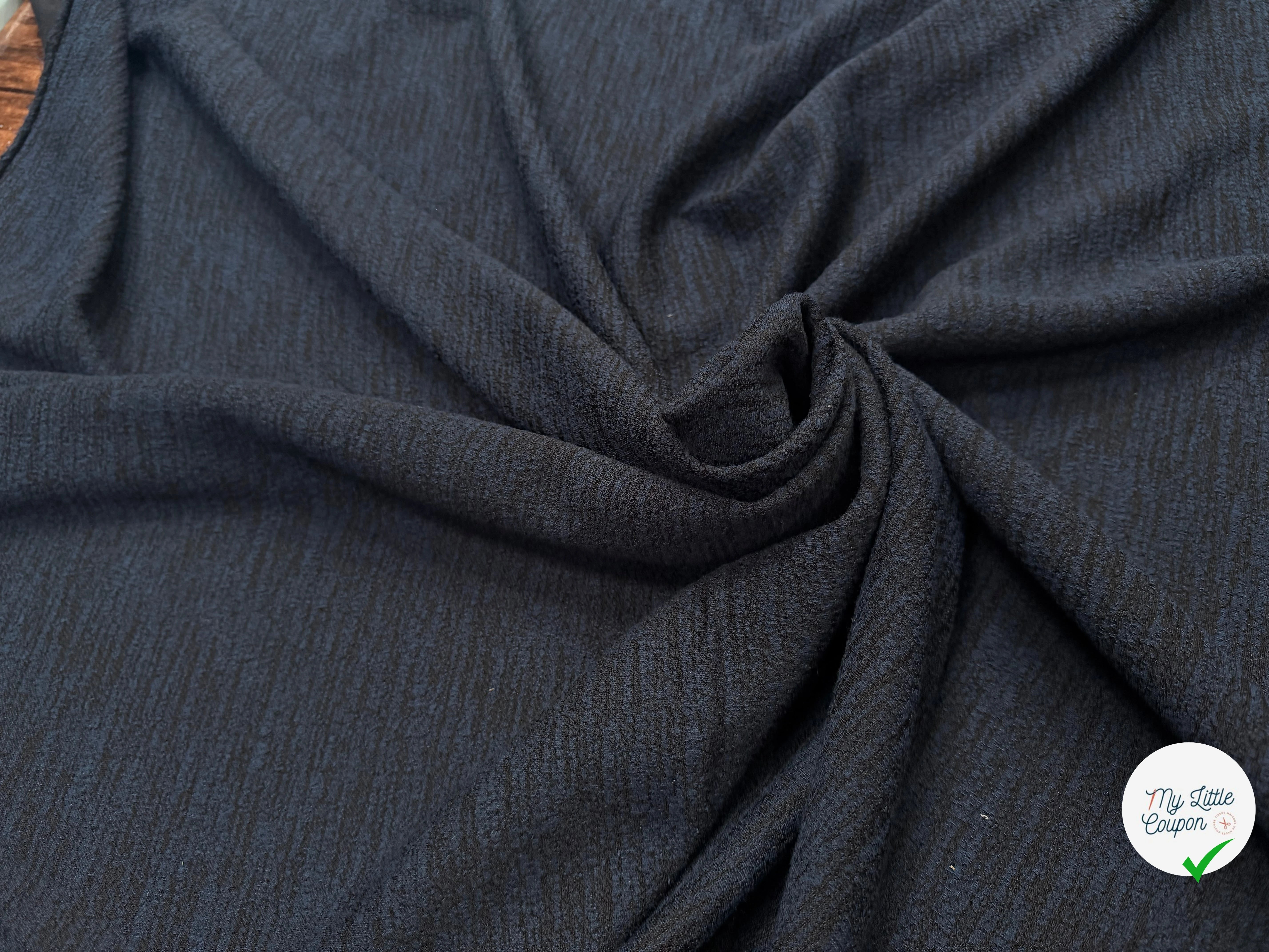 MAILLE STRETCH FLAMMÉE BLEU ET NOIR KOREA - My Little Coupon