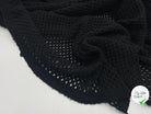MAILLE TRICOTÉE AJOURÉE DE MOTIFS LOSANGES NOIR - coupon de tissu de 3 mètres - My Little Coupon - tissu - coudre