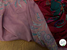 MAILLE VISCOSE BORDEAUX À MOTIFS COEURS ET FEUILLAGES - My Little Coupon