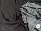 MAILLE VISCOSE FLUIDE ULTRA STRETCH FOND NOIR MINI PIED DE POULE MARRON SATINÉE - My Little Coupon