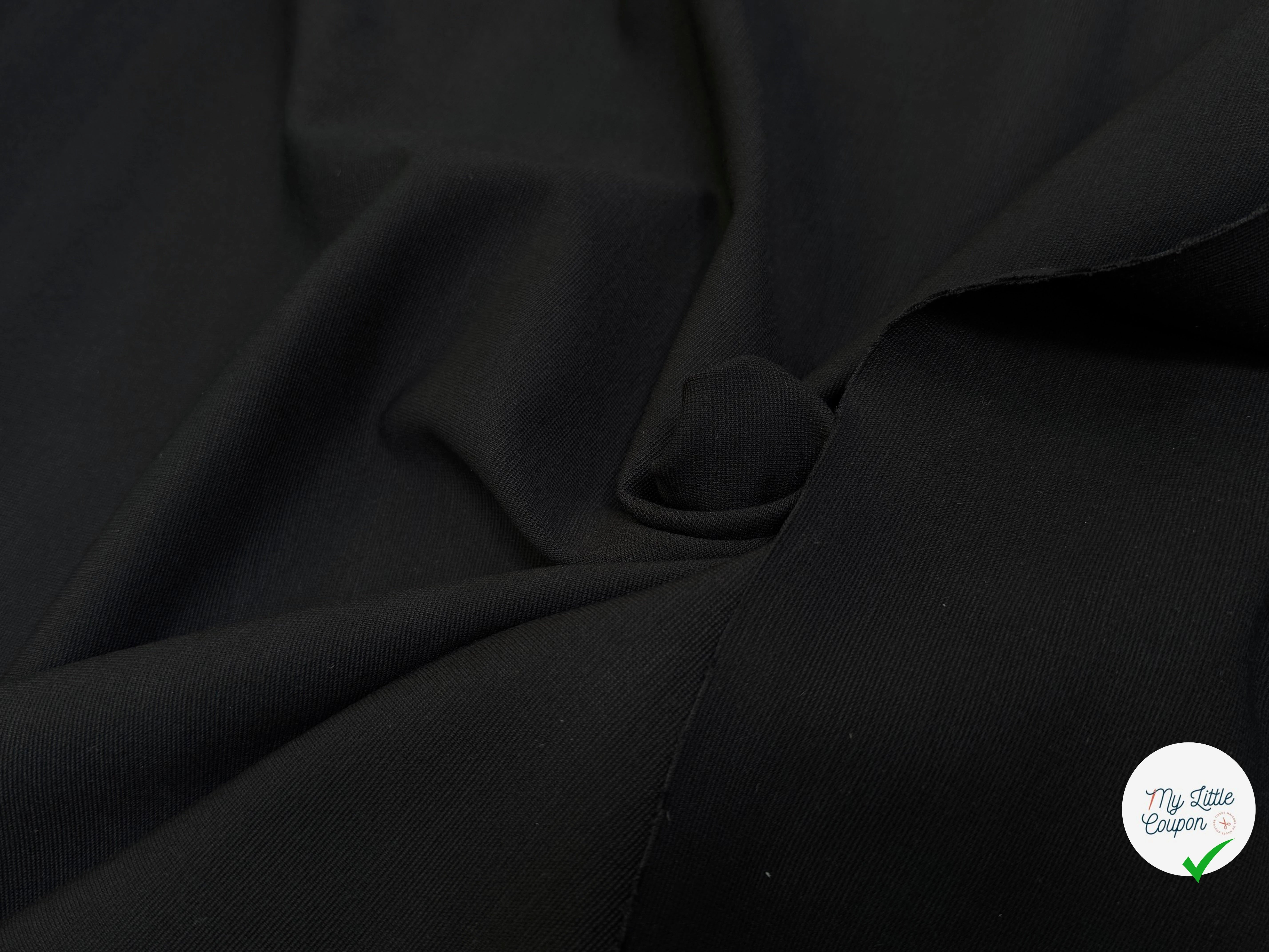MAILLE VISCOSE LOURDE NOIR ULTRA STRETCH 85% VISCOSE - My Little Coupon