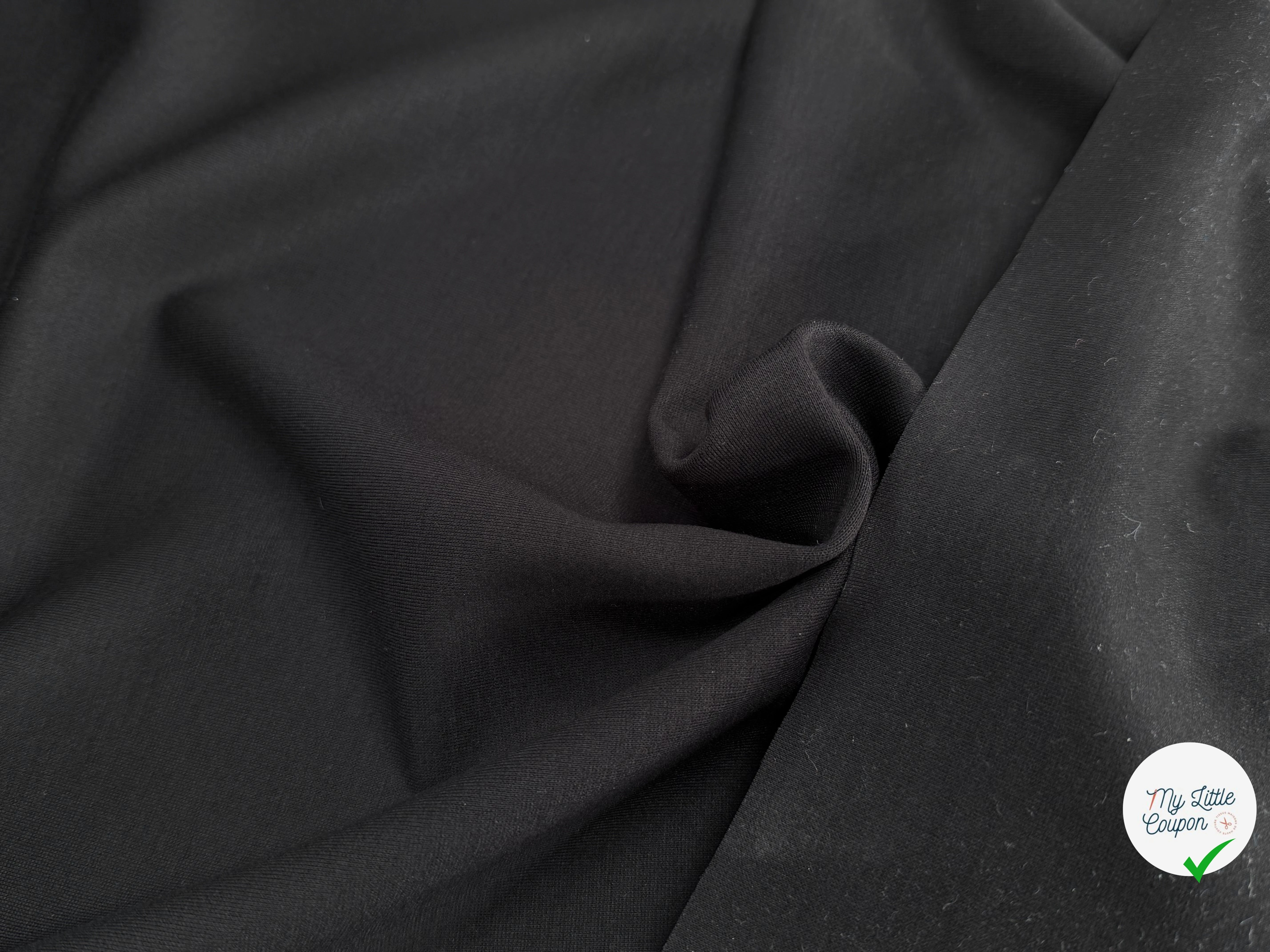 MAILLE VISCOSE LOURDE ULTRA STRETCH NOIR TRÈS BELLE TENUE 92% VISCOSE - My Little Coupon