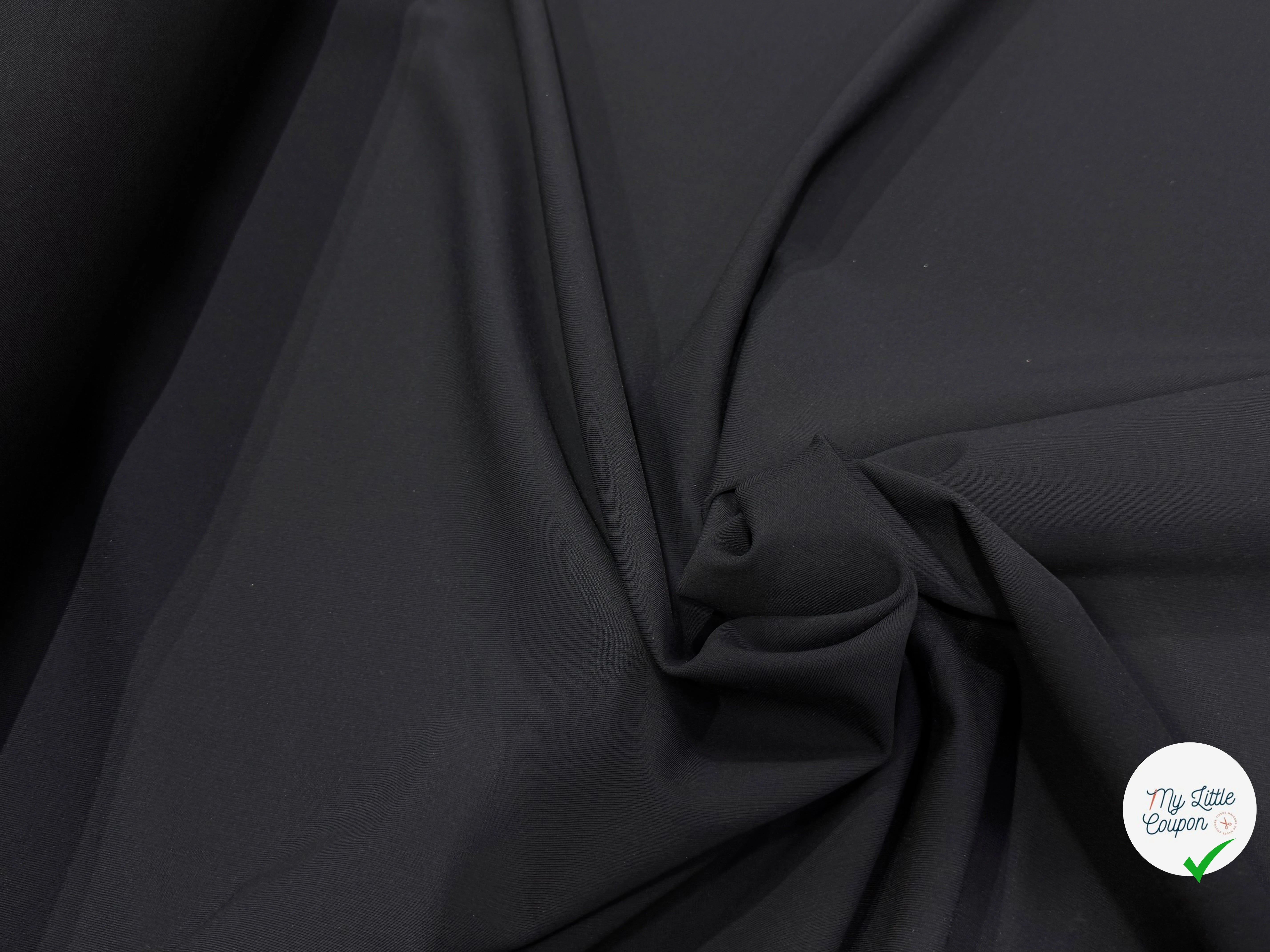 MAILLE VISCOSE SEMI-LOURDE ULTRA STRETCH NOIR - My Little Coupon
