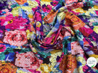 MAILLE VISCOSE STRETCH IMPRIMÉ FLEURS ESPRIT TAPISSERIE MULTICOLORE - My Little Coupon