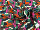 MAILLE VISCOSE STRETCH IMPRIMÉ MOSAÏQUE PIXEL MULTICOLORE MISTERY VEH VERT - My Little Coupon