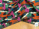 MAILLE VISCOSE STRETCH IMPRIMÉ MOSAÏQUE PIXEL MULTICOLORE MISTERY VEH VERT - My Little Coupon