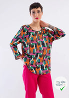 MAILLE VISCOSE STRETCH IMPRIMÉ MOSAÏQUE PIXEL MULTICOLORE - My Little Coupon
