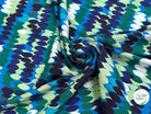 MAILLE VISCOSE STRETCH IMPRIMÉ OLIVES BLEU MISTERY EN RANG BLEU - My Little Coupon
