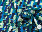 MAILLE VISCOSE STRETCH IMPRIMÉ OLIVES BLEU MISTERY EN RANG BLEU - My Little Coupon