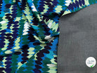 MAILLE VISCOSE STRETCH IMPRIMÉ OLIVES BLEU MISTERY EN RANG BLEU - My Little Coupon