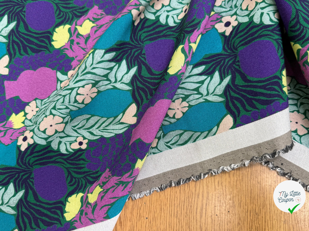 MAILLE VISCOSE STRETCH IMPRIMÉ VASES ET FEUILLAGES ESPRIT MATISSE - My Little Coupon