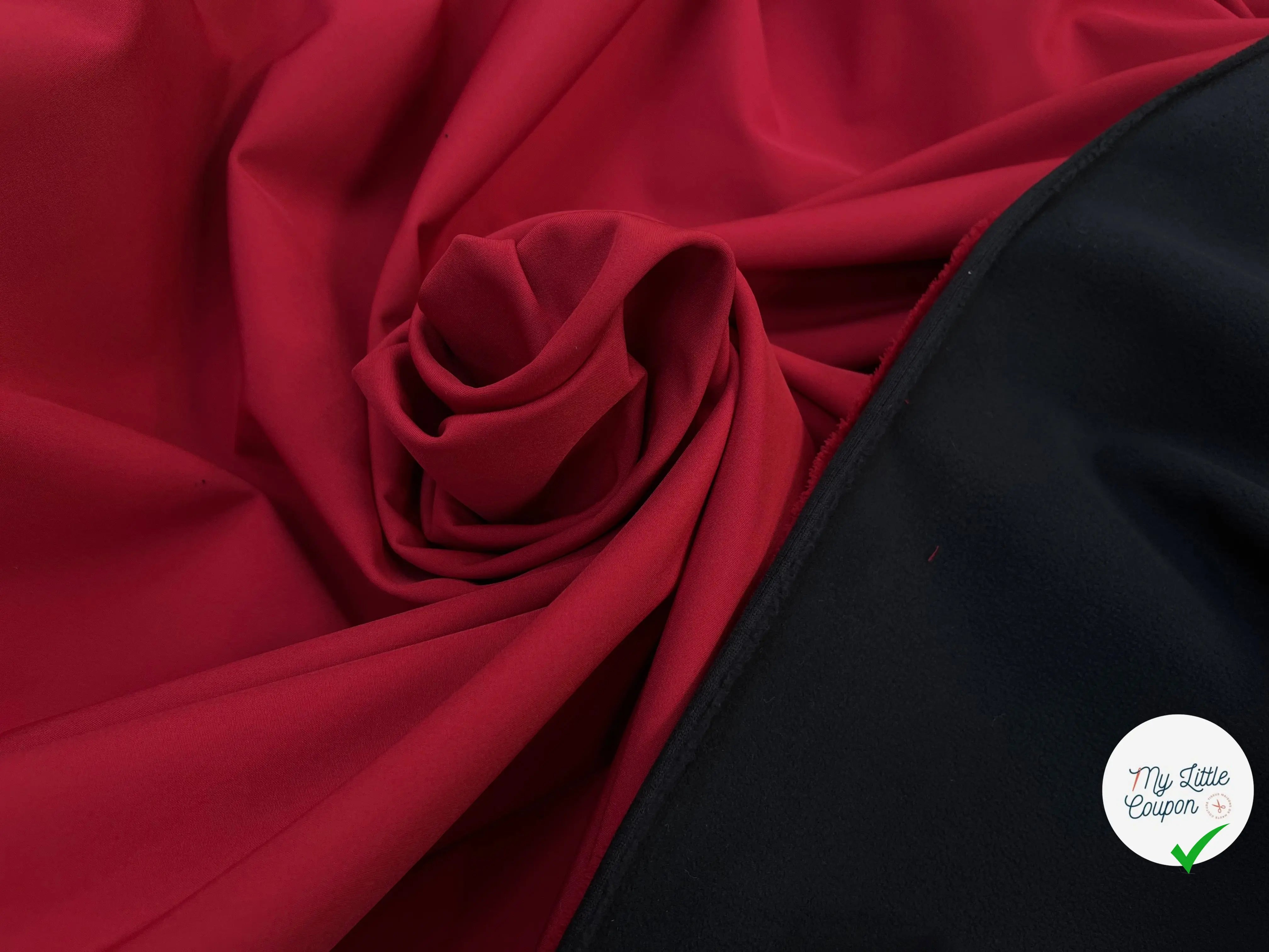 MICROPOLAIRE CONTRECOLLÉ OEKOTEX KC ROUGE/NOIR - My Little Coupon
