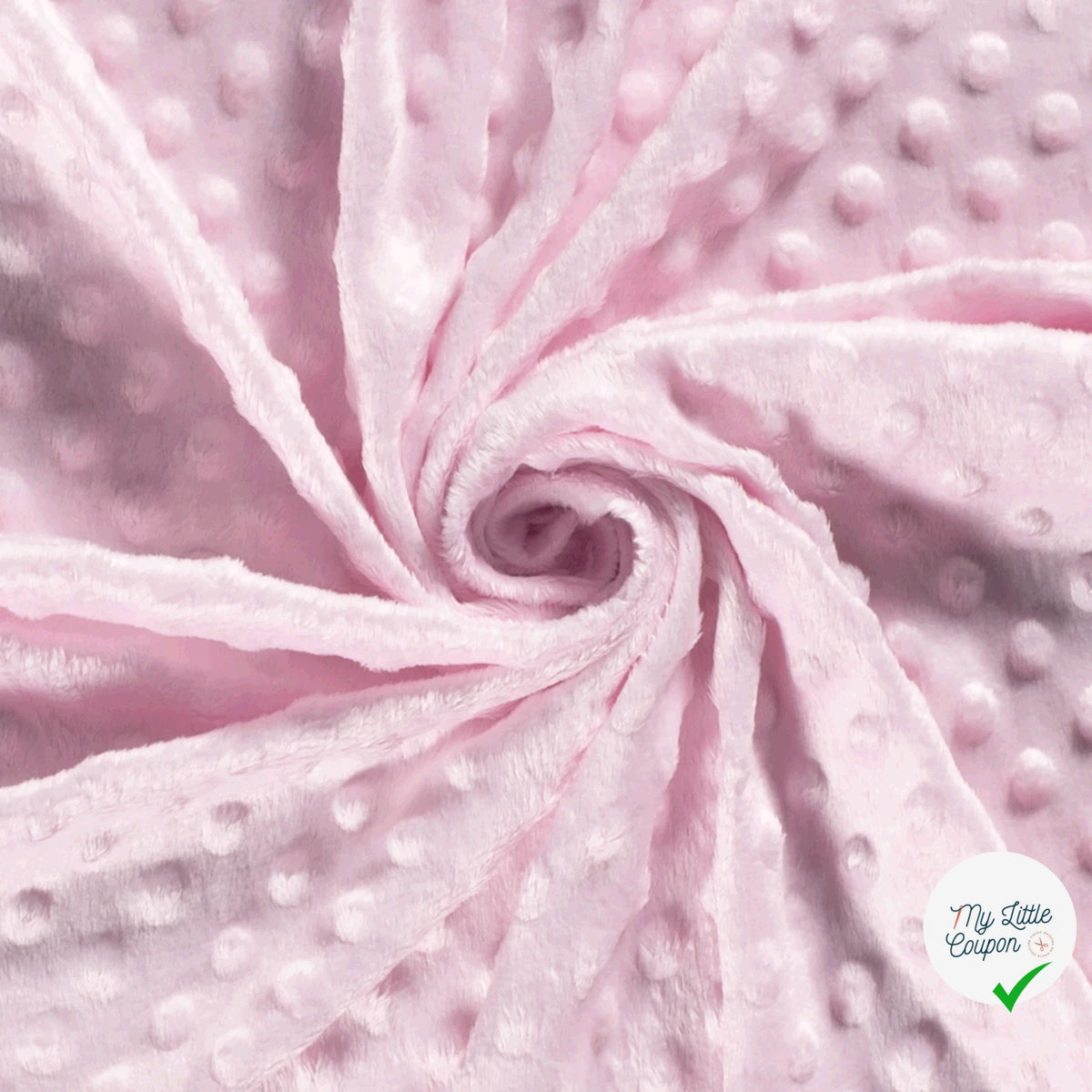 MINKY À POIS DOUX ROSE PÂLE - My Little Coupon