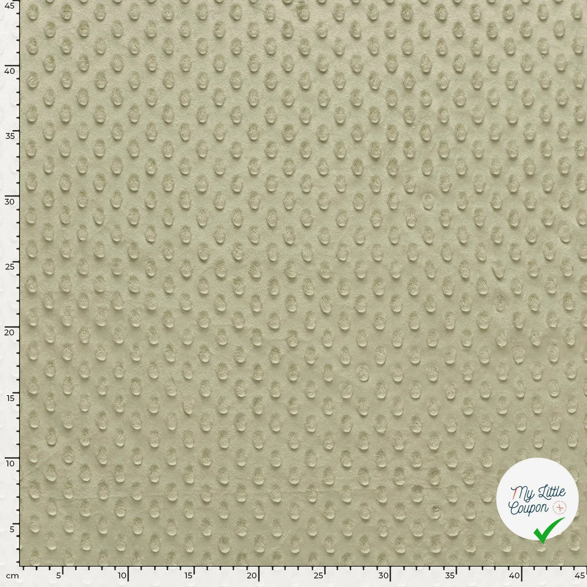 MINKY À POIS DOUX VERT OLIVE - My Little Coupon