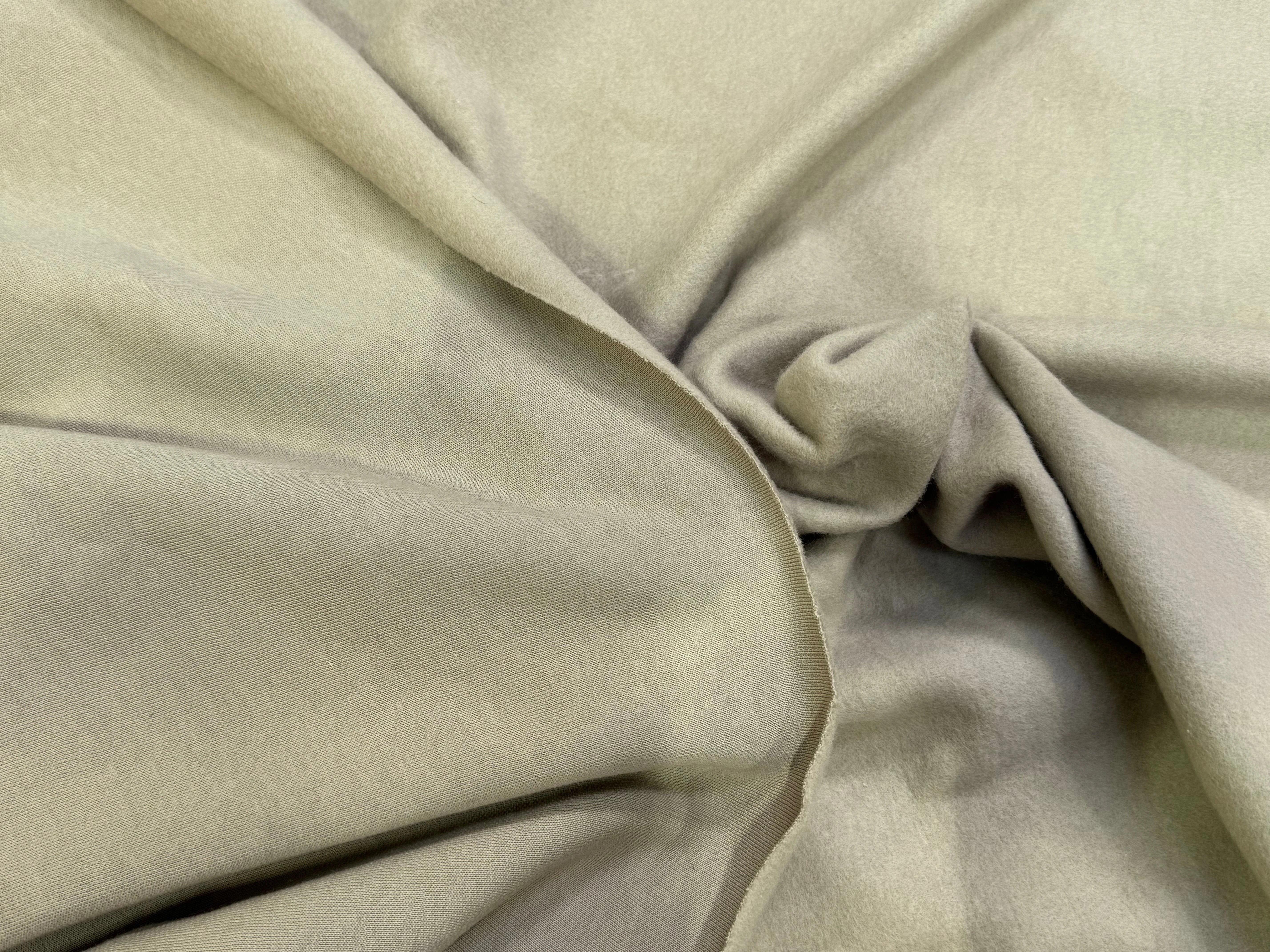 MOLLETON GRATTÉ TOUT DOUX 100% COTON BEIGE CAFÉ GRANDE LAIZE - My Little Coupon