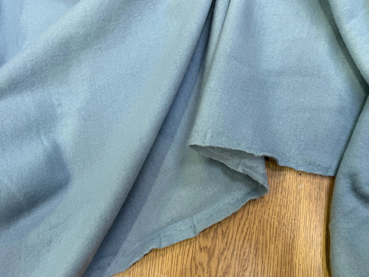 MOLLETON GRATTÉ TOUT DOUX 100% COTON BLEU AQUA GRANDE LAIZE - My Little Coupon