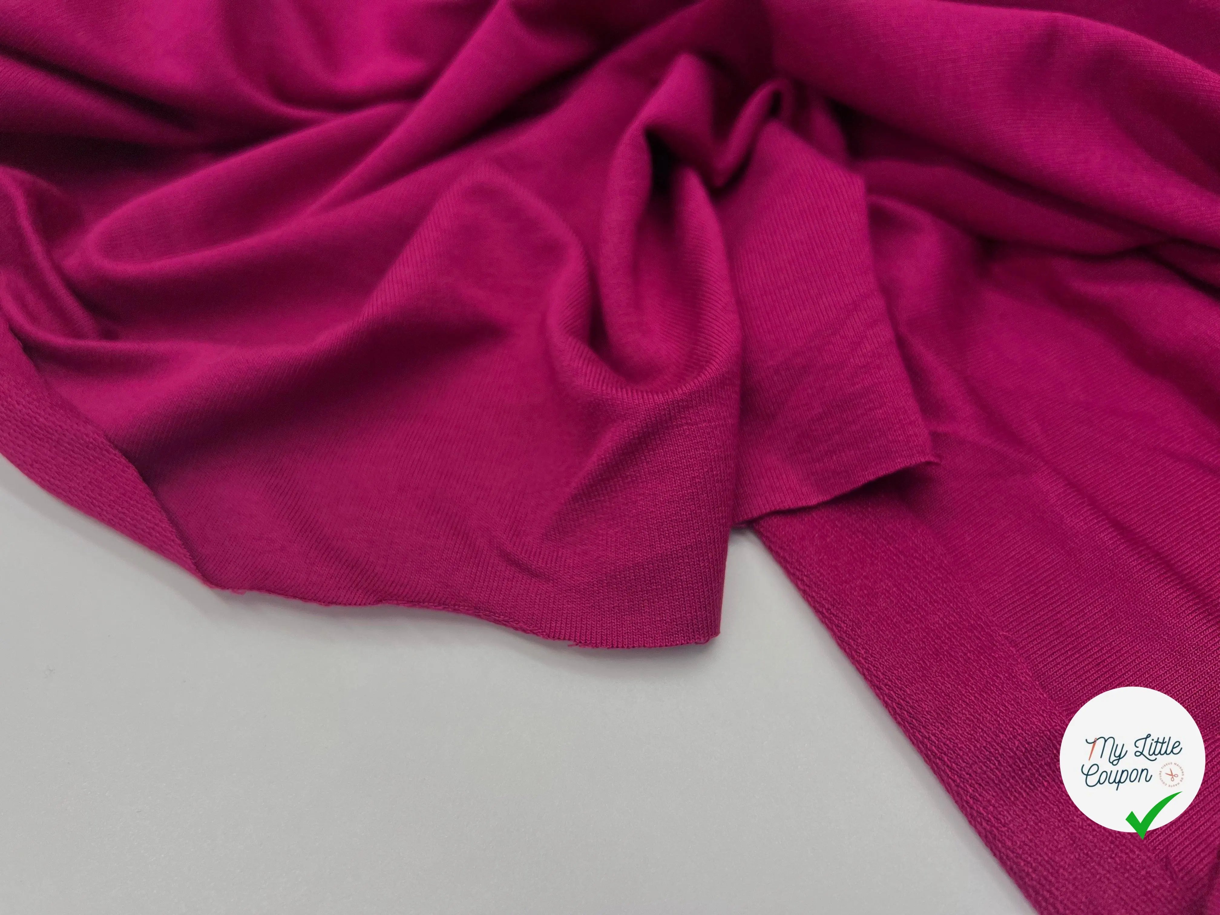 MOLLETON LÉGER VISCOSE STRIÉ AUBERGINE FUCHSIA - My Little Coupon - tissu - coudre