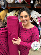 MOLLETON LÉGER VISCOSE STRIÉ AUBERGINE FUCHSIA AMOUREUX MLC INTERN