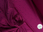 MOLLETON LÉGER VISCOSE STRIÉ AUBERGINE FUCHSIA ÉTOILE - My Little Coupon