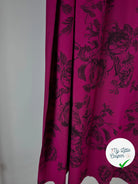 MOLLETON LÉGER VISCOSE STRIÉ AUBERGINE FUCHSIA GROSSE FLEURS MLC INTERN
