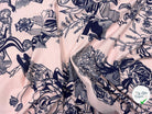 MOLLETON SAUMON MOTIF ABSTRAIT BLEU MARINE - My Little Coupon