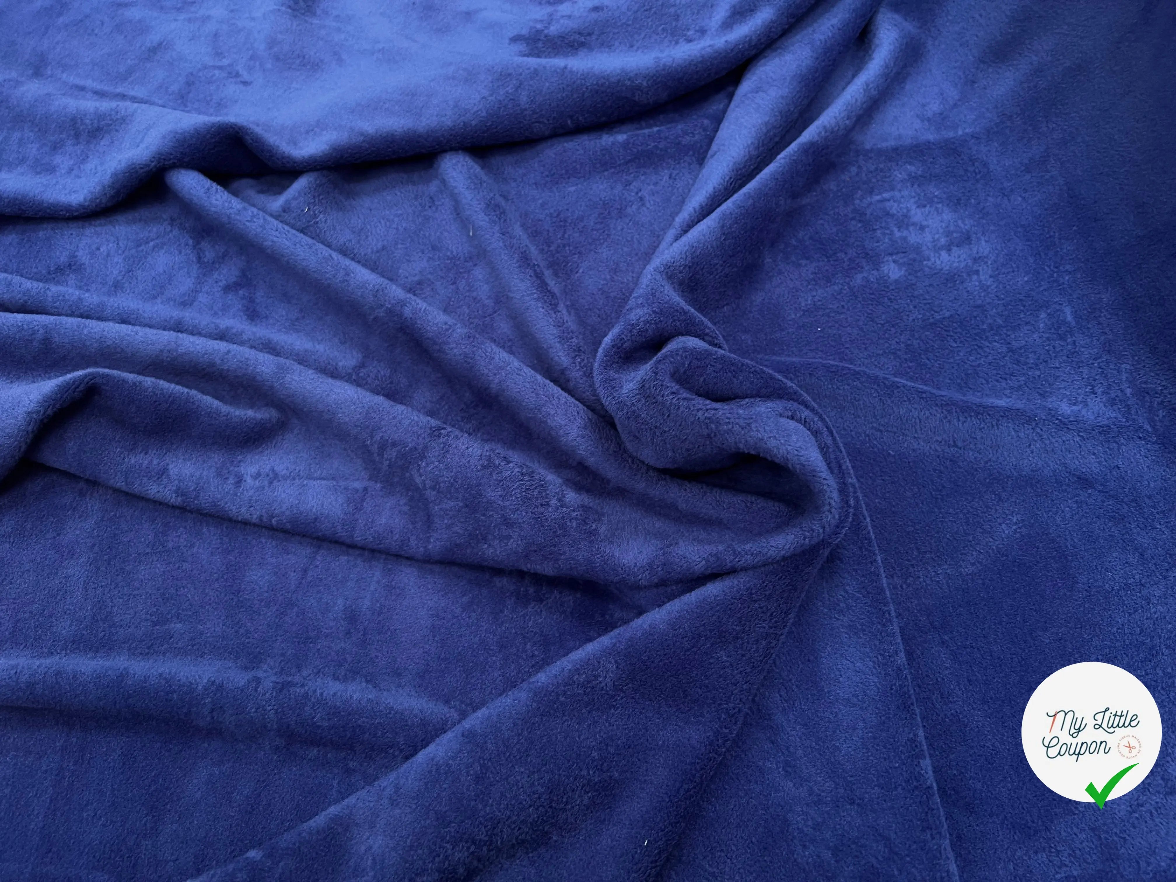 MOLLETON TOUT DOUX ENVERS GRATTÉ MADE IN FRANCE 280 BLEU SAPHIR - My Little Coupon