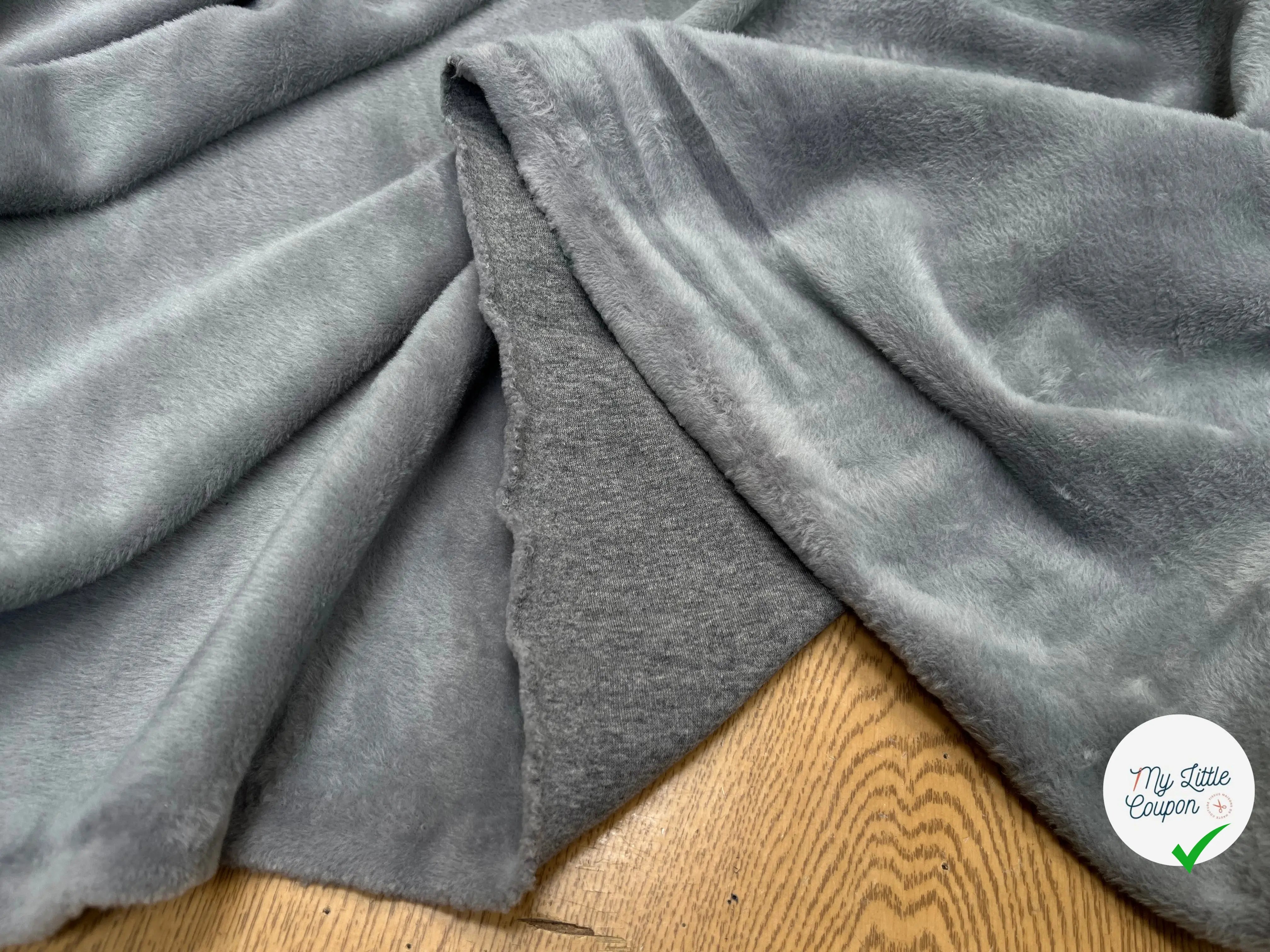 MOLLETON TOUT DOUX ENVERS GRATTÉ MADE IN FRANCE 280 GRIS 24 - My Little Coupon