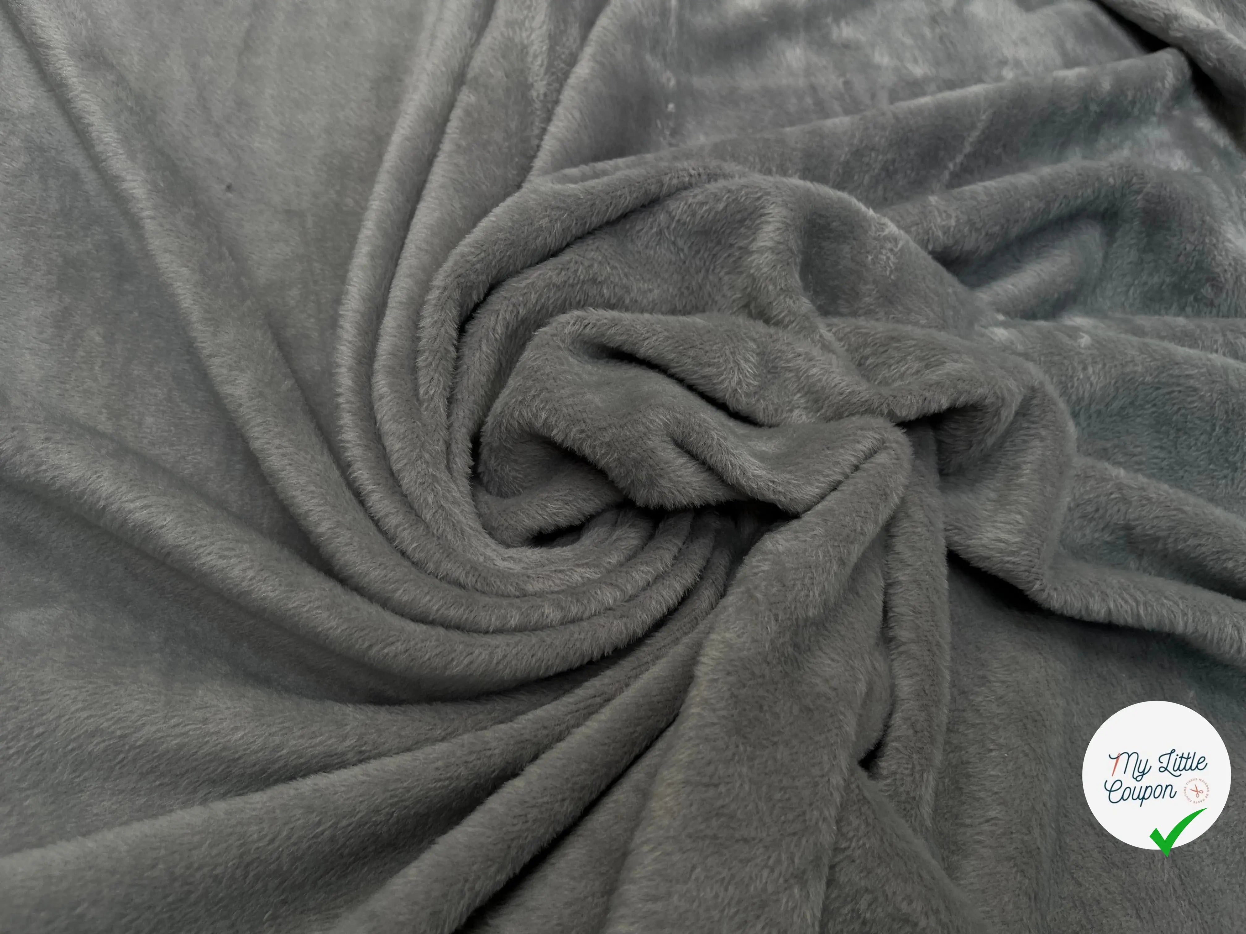 MOLLETON TOUT DOUX ENVERS GRATTÉ MADE IN FRANCE 280 GRIS 24 - My Little Coupon