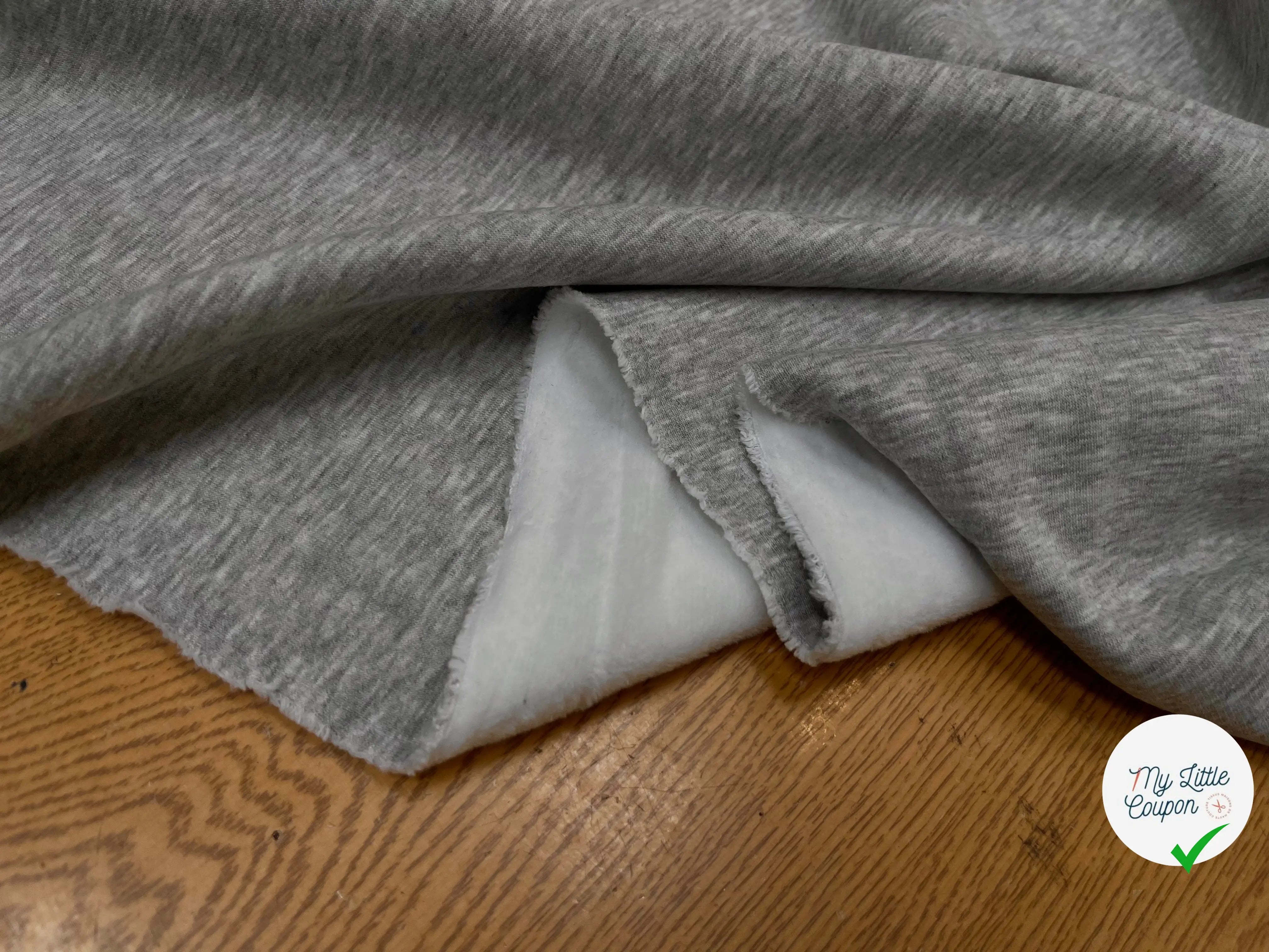 MOLLETON TOUT DOUX ENVERS GRATTÉ MADE IN FRANCE 280 GRIS SCORIE 56 - My Little Coupon