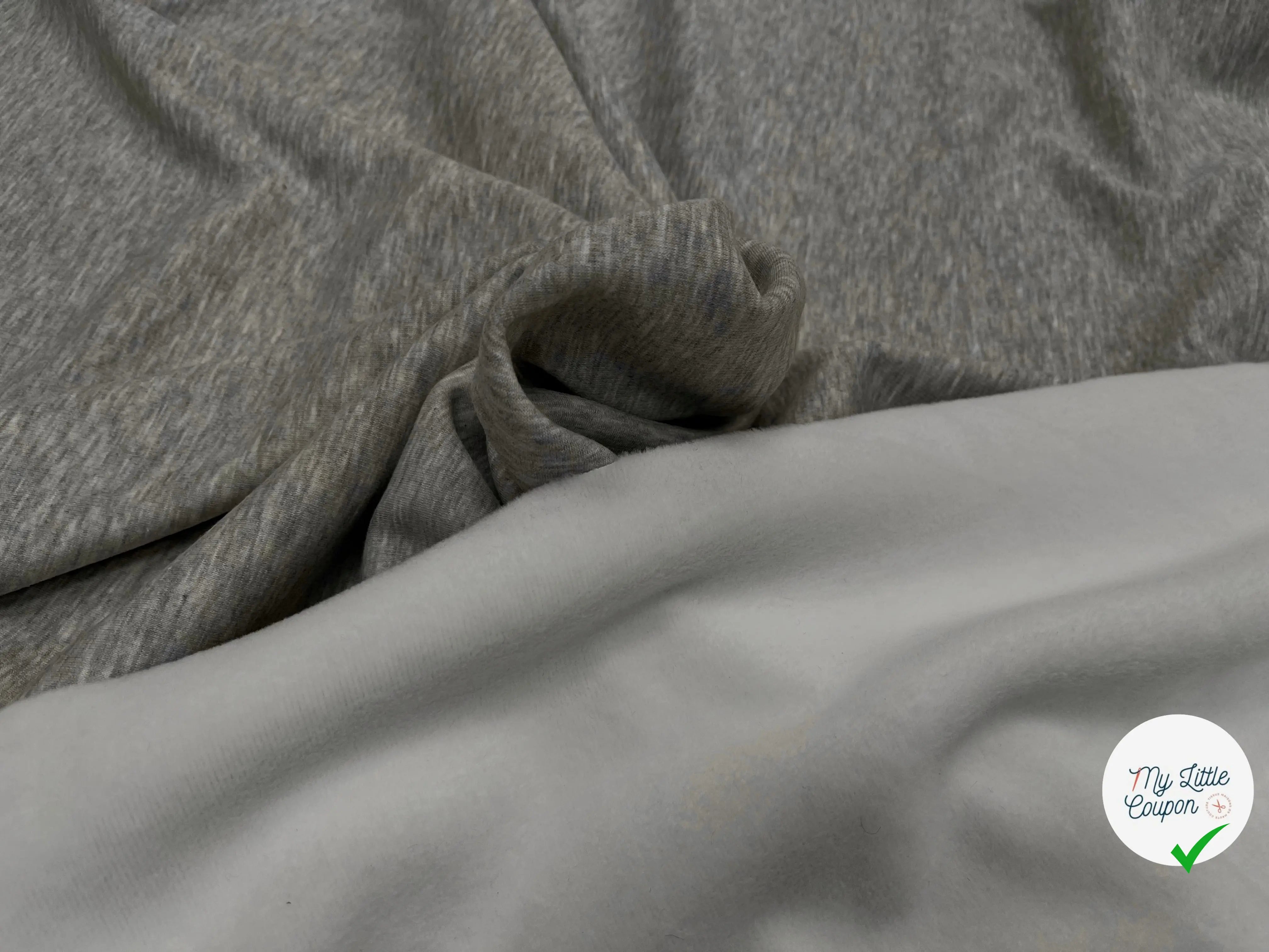 MOLLETON TOUT DOUX ENVERS GRATTÉ MADE IN FRANCE 280 GRIS SCORIE 56 - My Little Coupon