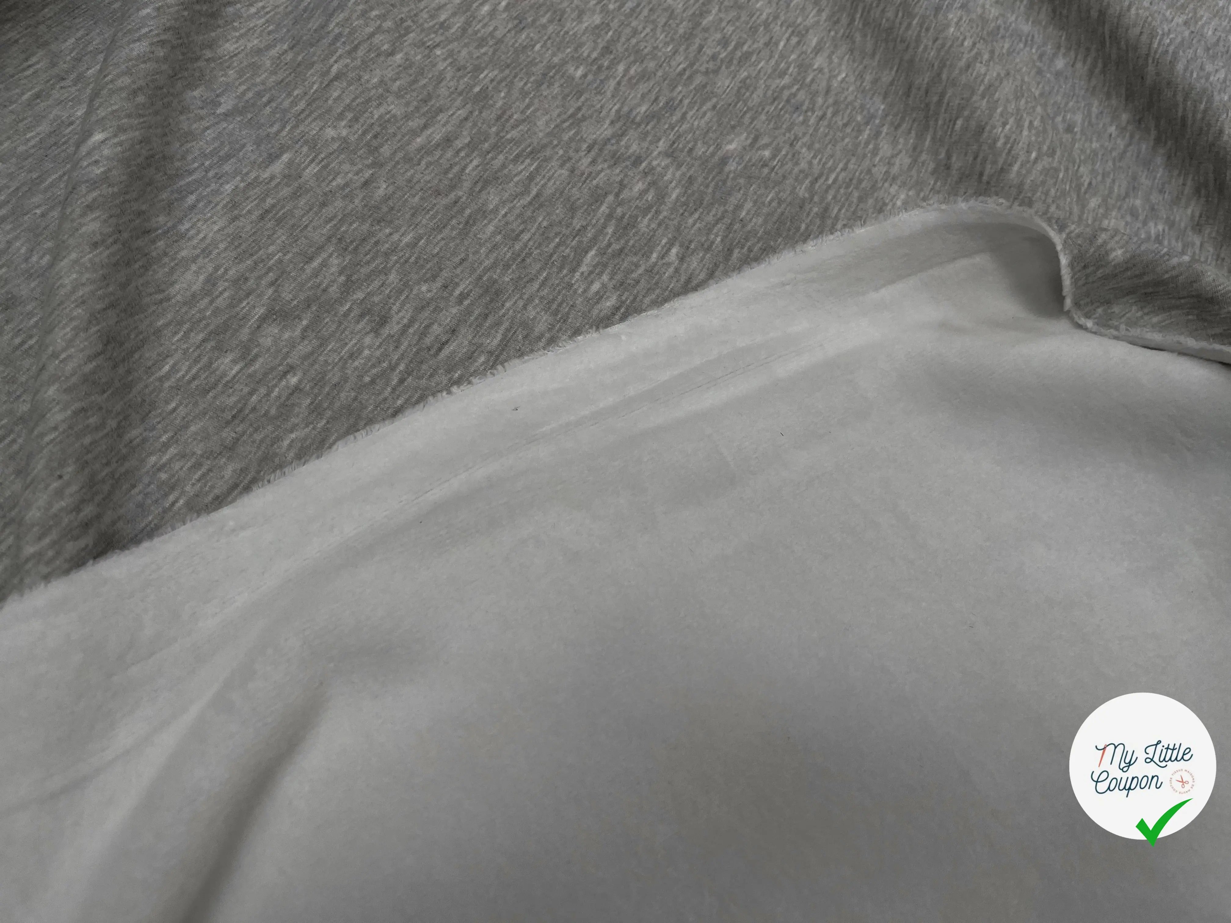 MOLLETON TOUT DOUX ENVERS GRATTÉ MADE IN FRANCE 280 GRIS SCORIE 56 - My Little Coupon