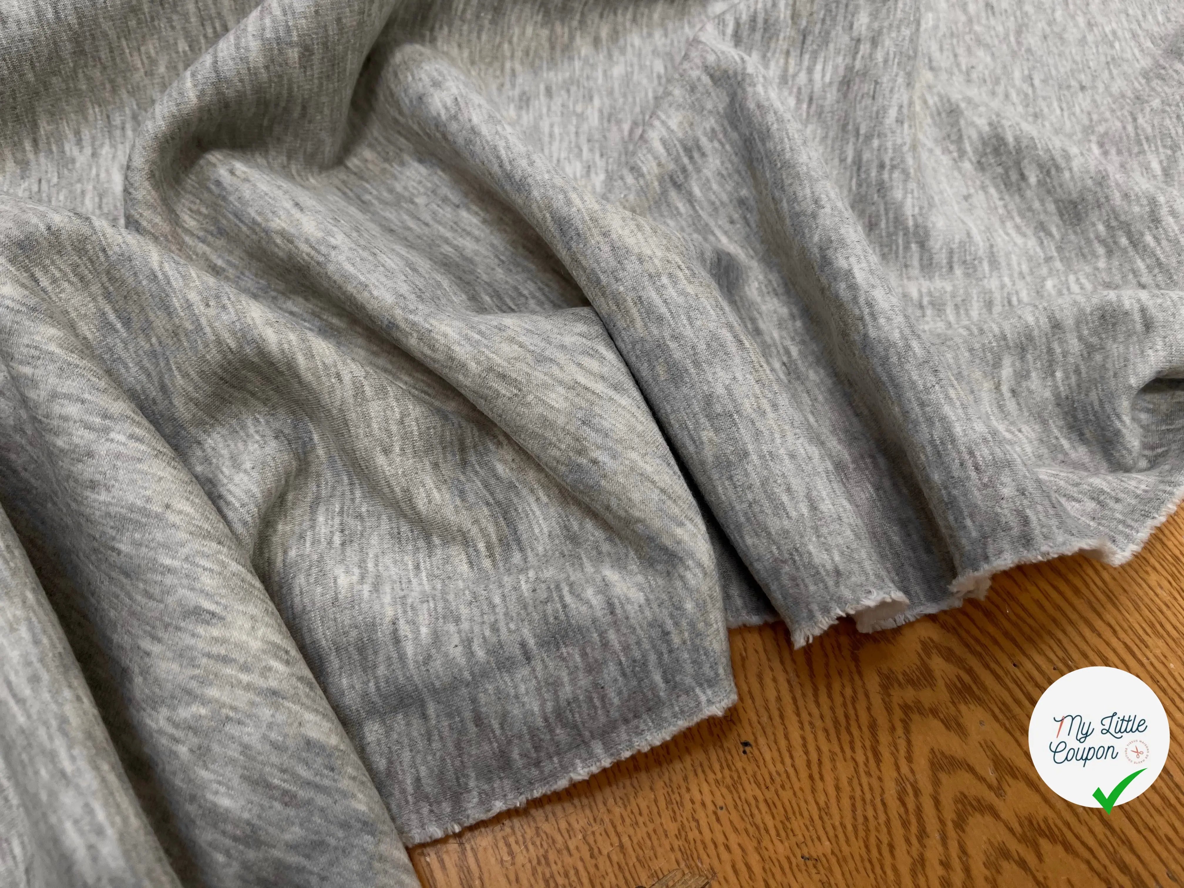 MOLLETON TOUT DOUX ENVERS GRATTÉ MADE IN FRANCE 280 GRIS SCORIE 56 - My Little Coupon