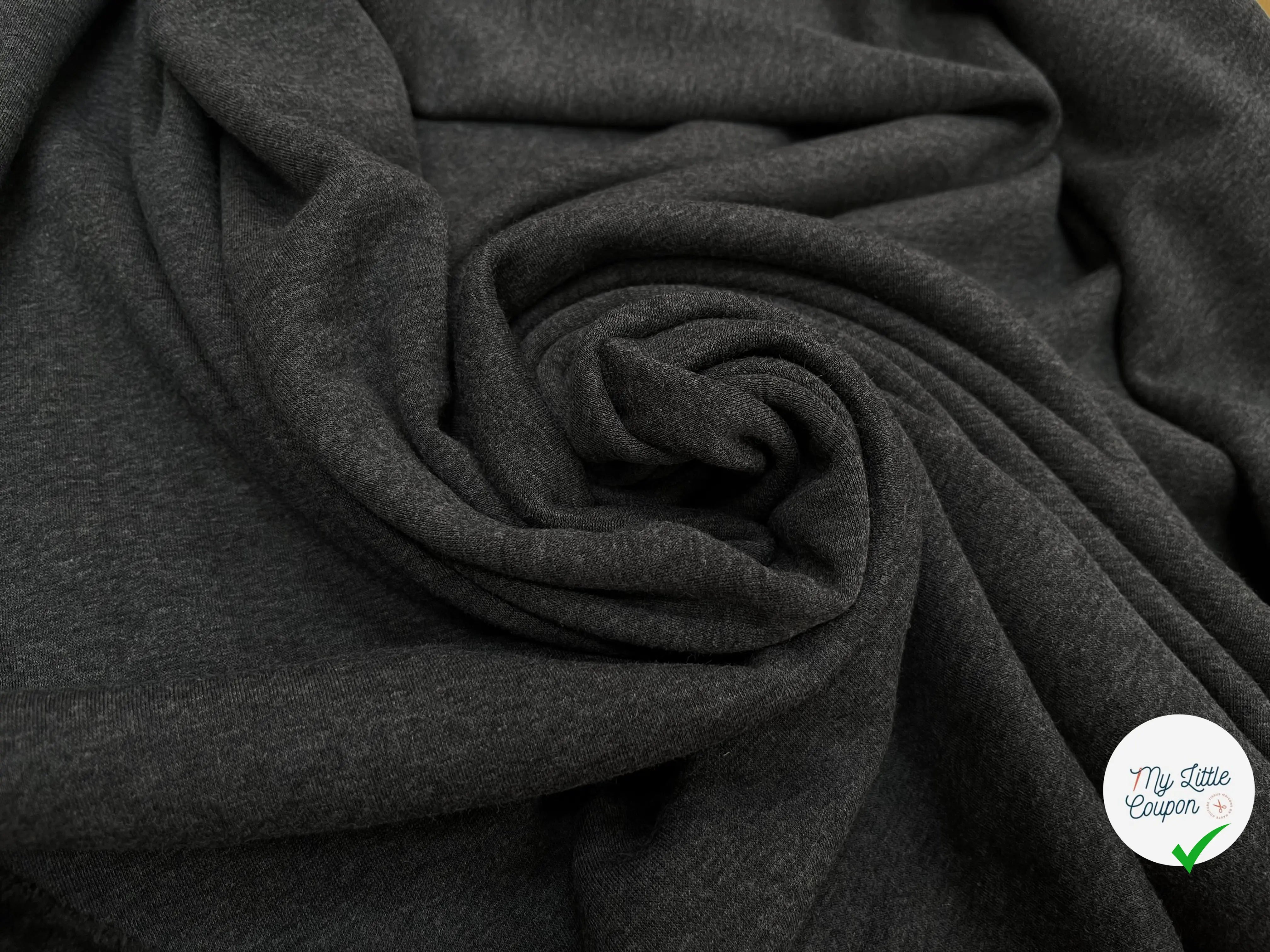 MOLLETON TOUT DOUX ENVERS GRATTÉ MADE IN FRANCE ANTHRACITE 57 - My Little Coupon