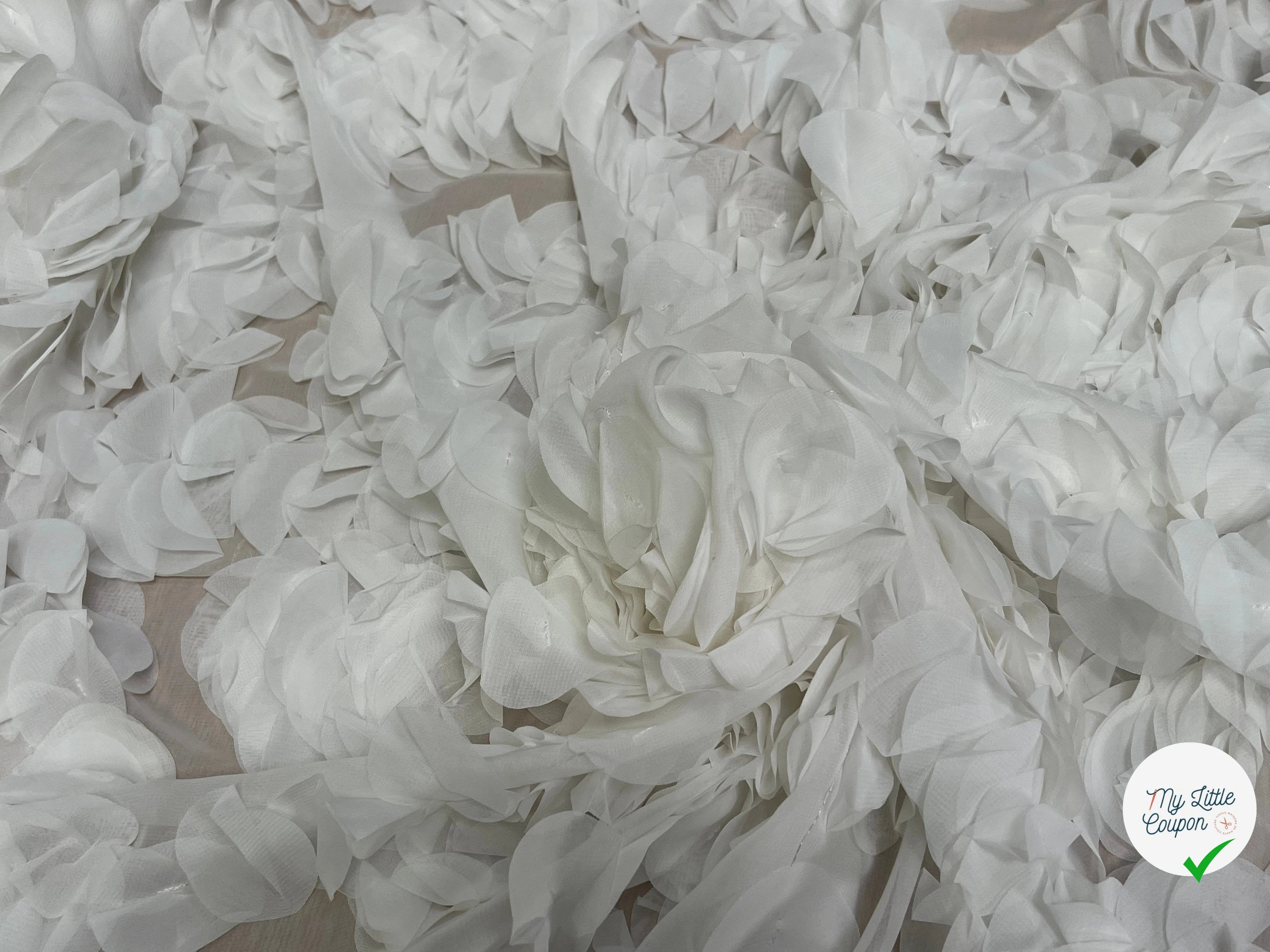 MOTIF PÉTALES COUSUES BLANC - My Little Coupon