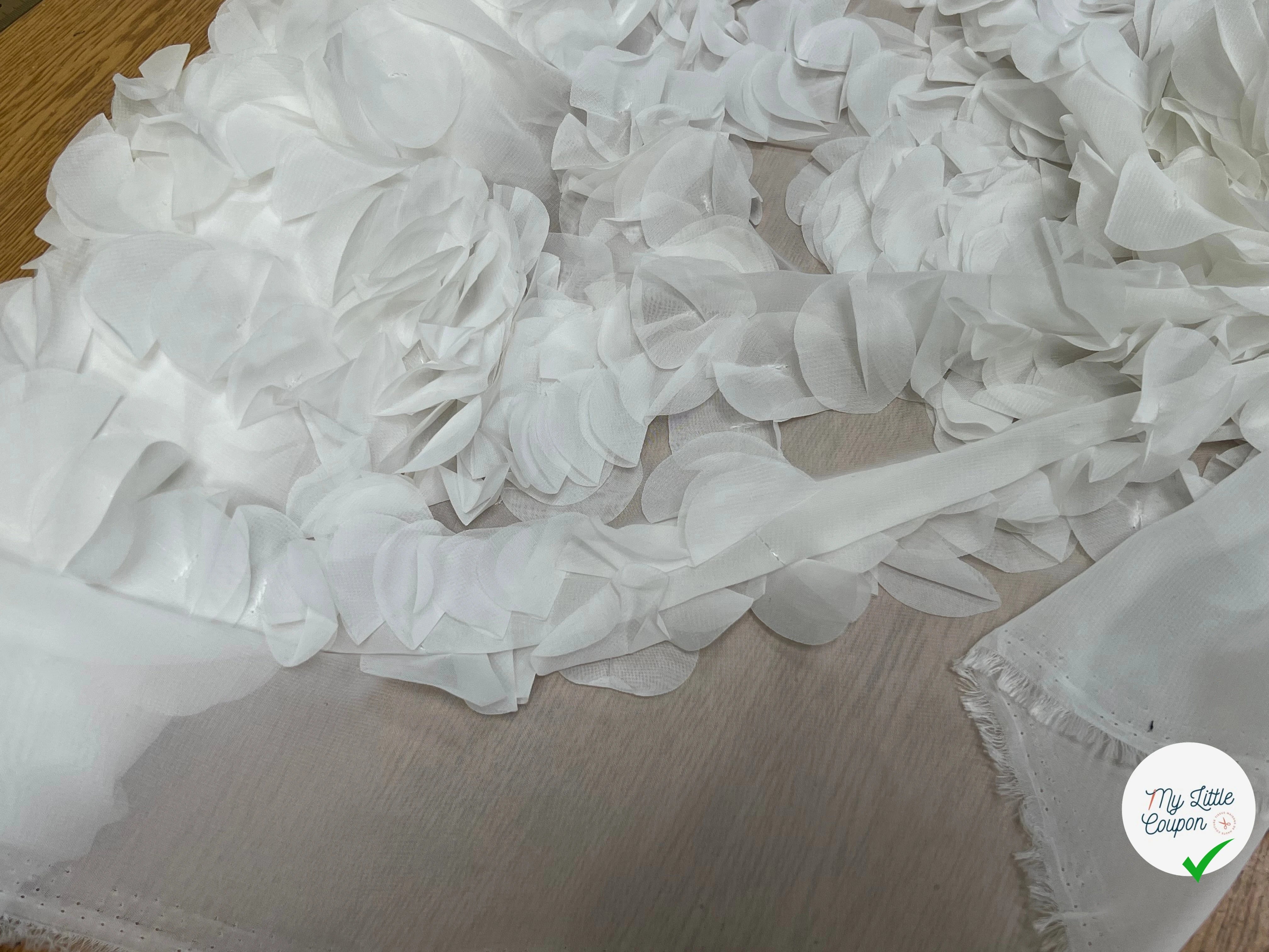 MOTIF PÉTALES COUSUES BLANC - My Little Coupon