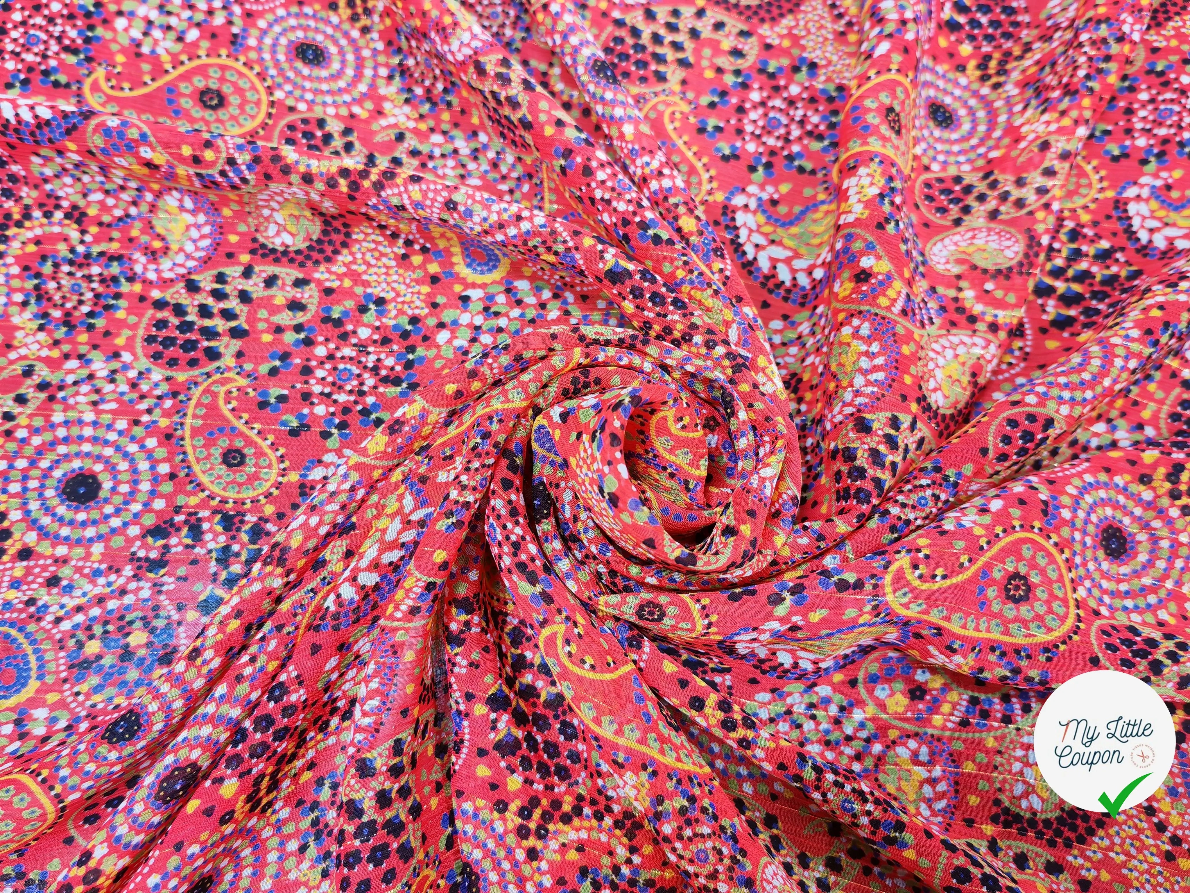 MOUSSELINE BANDANABSTRAIT AMBIANCE ROUGE - My Little Coupon