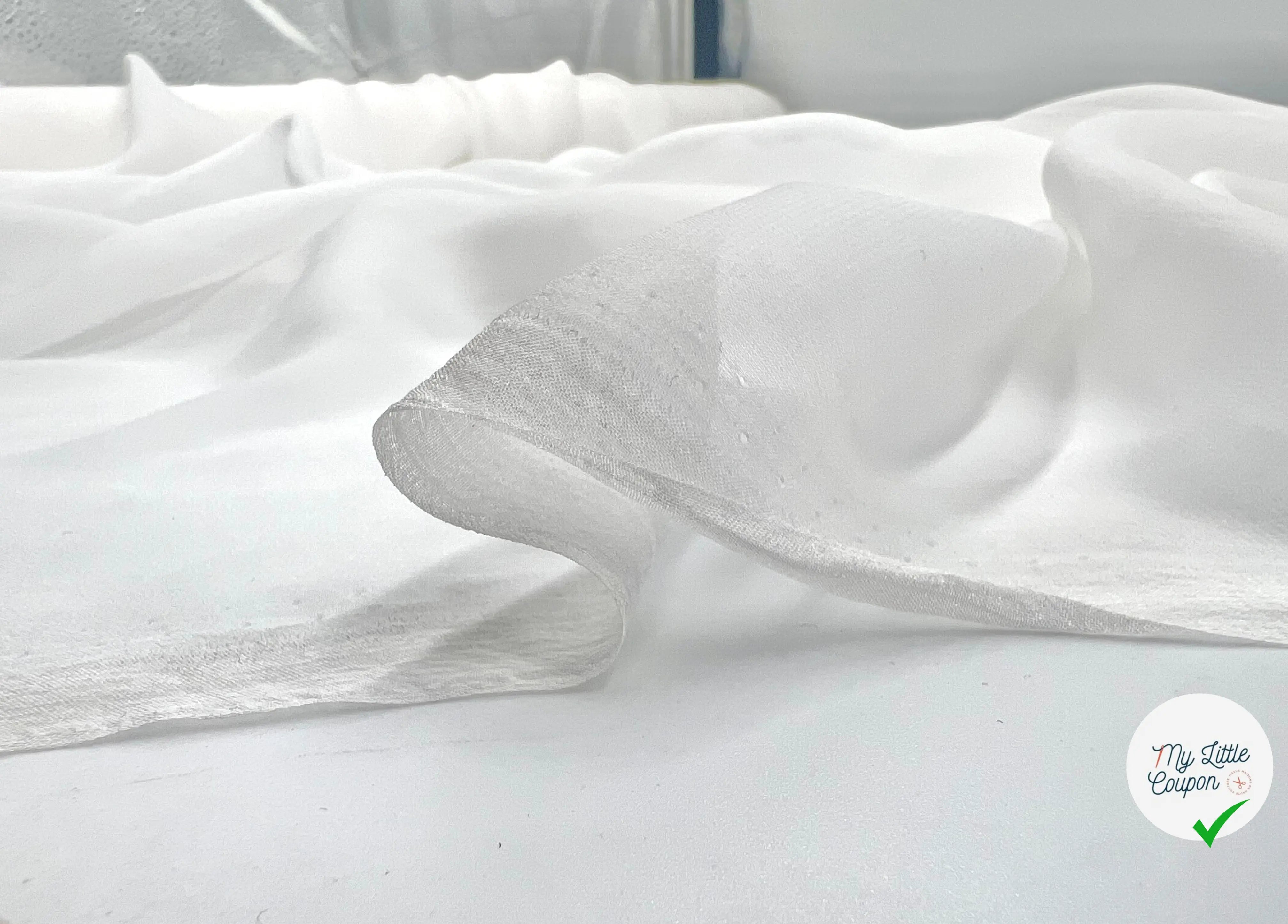 MOUSSELINE DE SOIE BLANC OPTIQUE - My Little Coupon - tissu - coudre