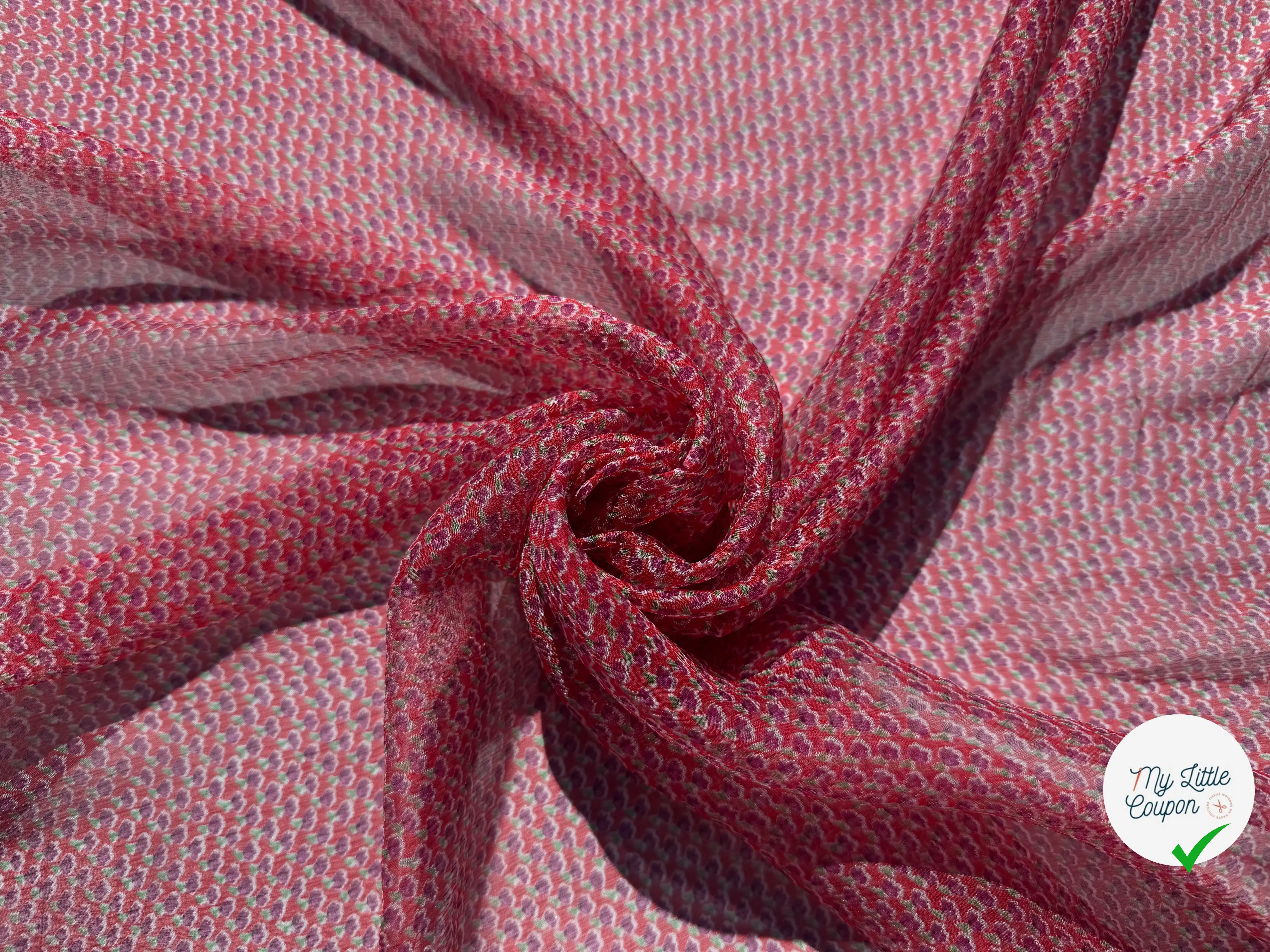 MOUSSELINE DE SOIE MOTIFS FLEURS DE PRINTEMPS - My Little Coupon