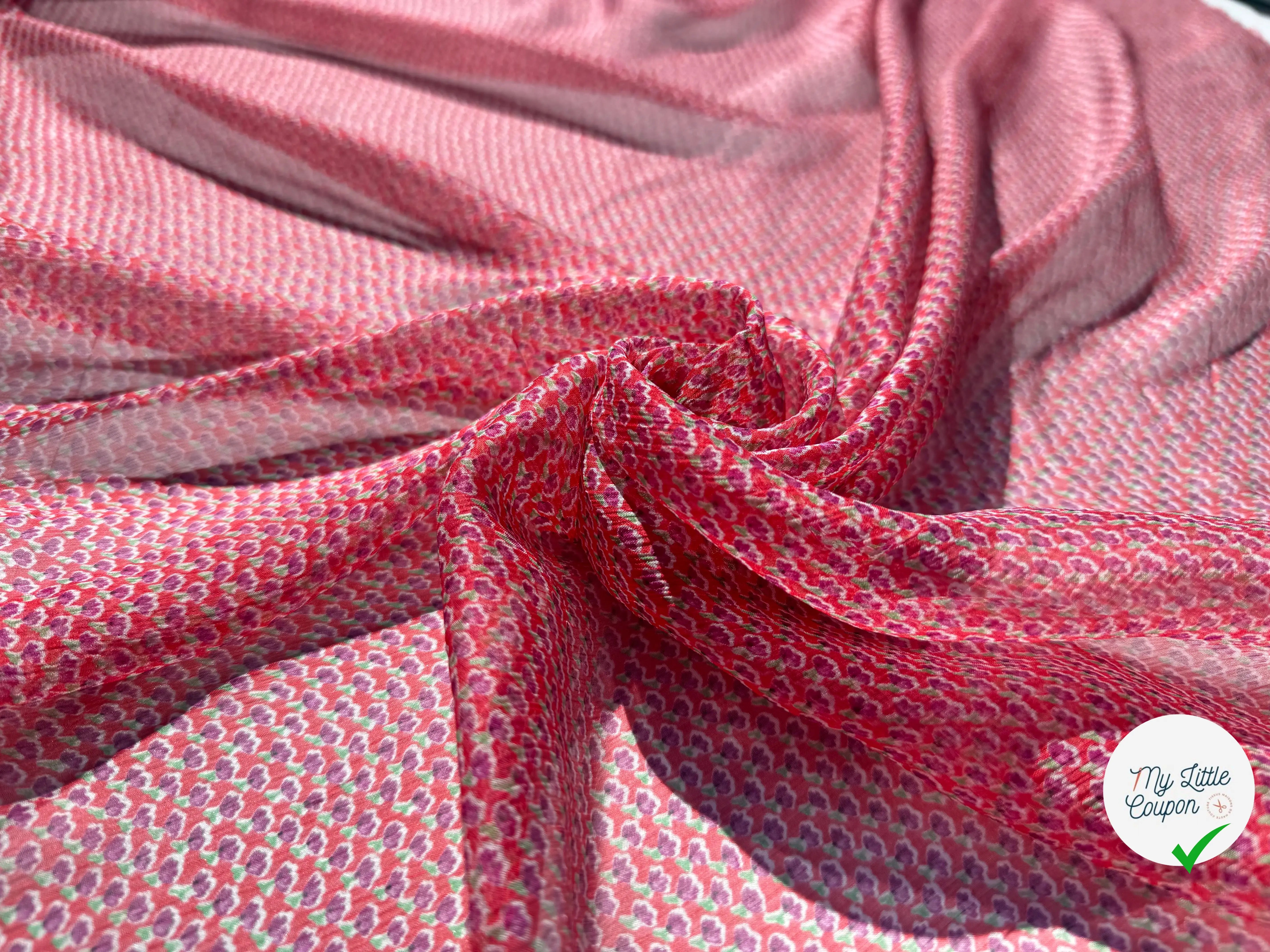 MOUSSELINE DE SOIE MOTIFS FLEURS DE PRINTEMPS - My Little Coupon