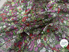 MOUSSELINE DE SOIE PETITES FLEURS FOND NOIR MLC INTERN
