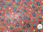 MOUSSELINE FLEURS ORIENTALES FOND ROUGE - My Little Coupon