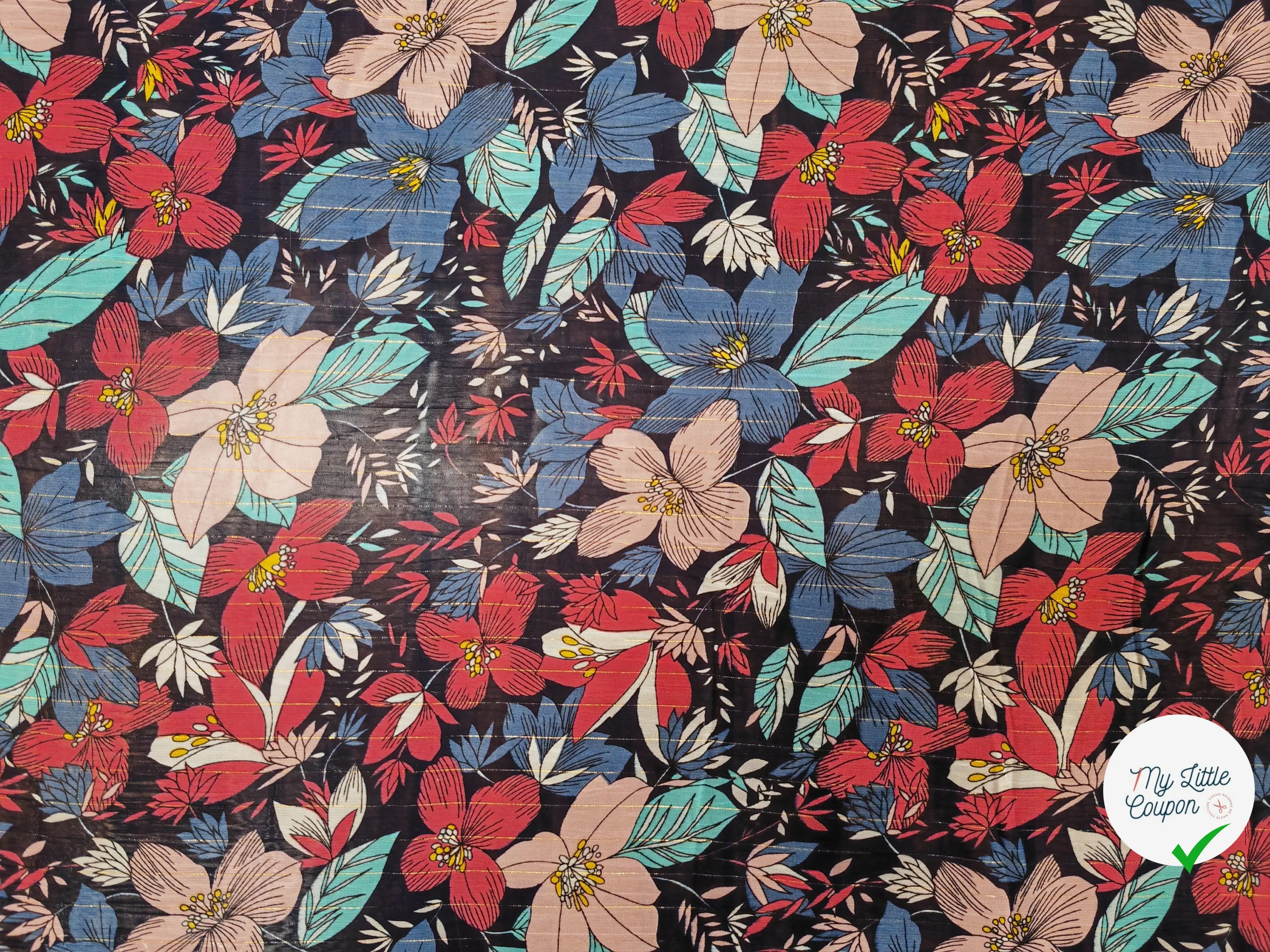 MOUSSELINE HIBISCUS ROSE & BLEU - My Little Coupon