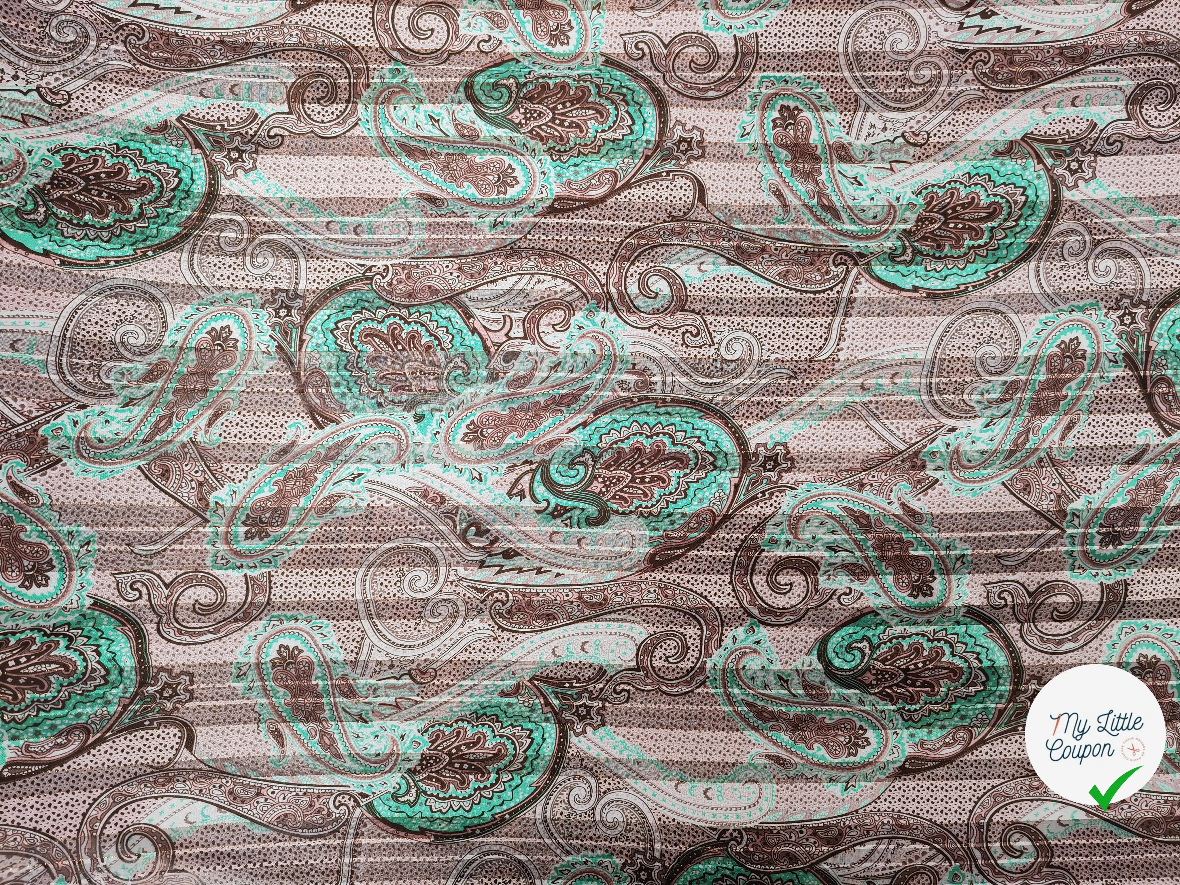 MOUSSELINE MOTIF BANDANA CHÂTAIGNE & ÉMERAUDE - My Little Coupon