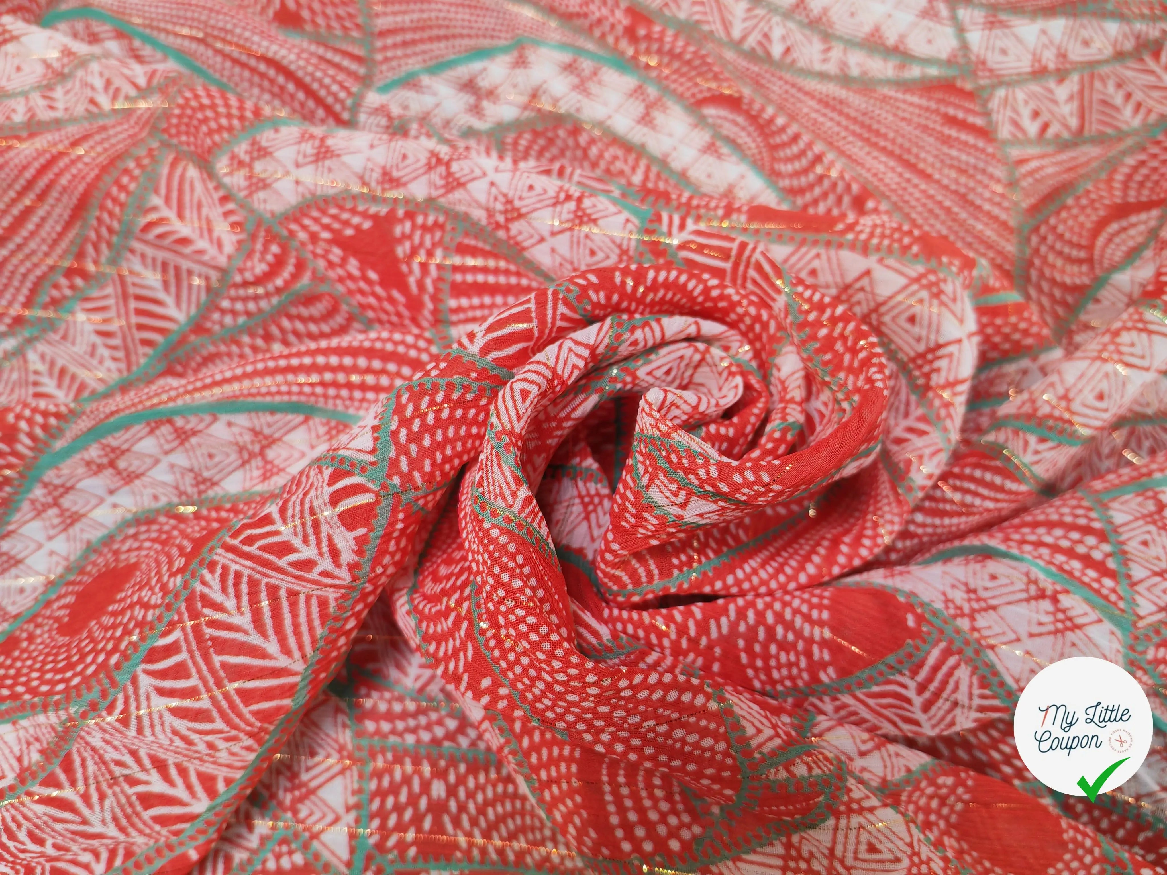 MOUSSELINE OEIL DE PAON ROUGE - My Little Coupon
