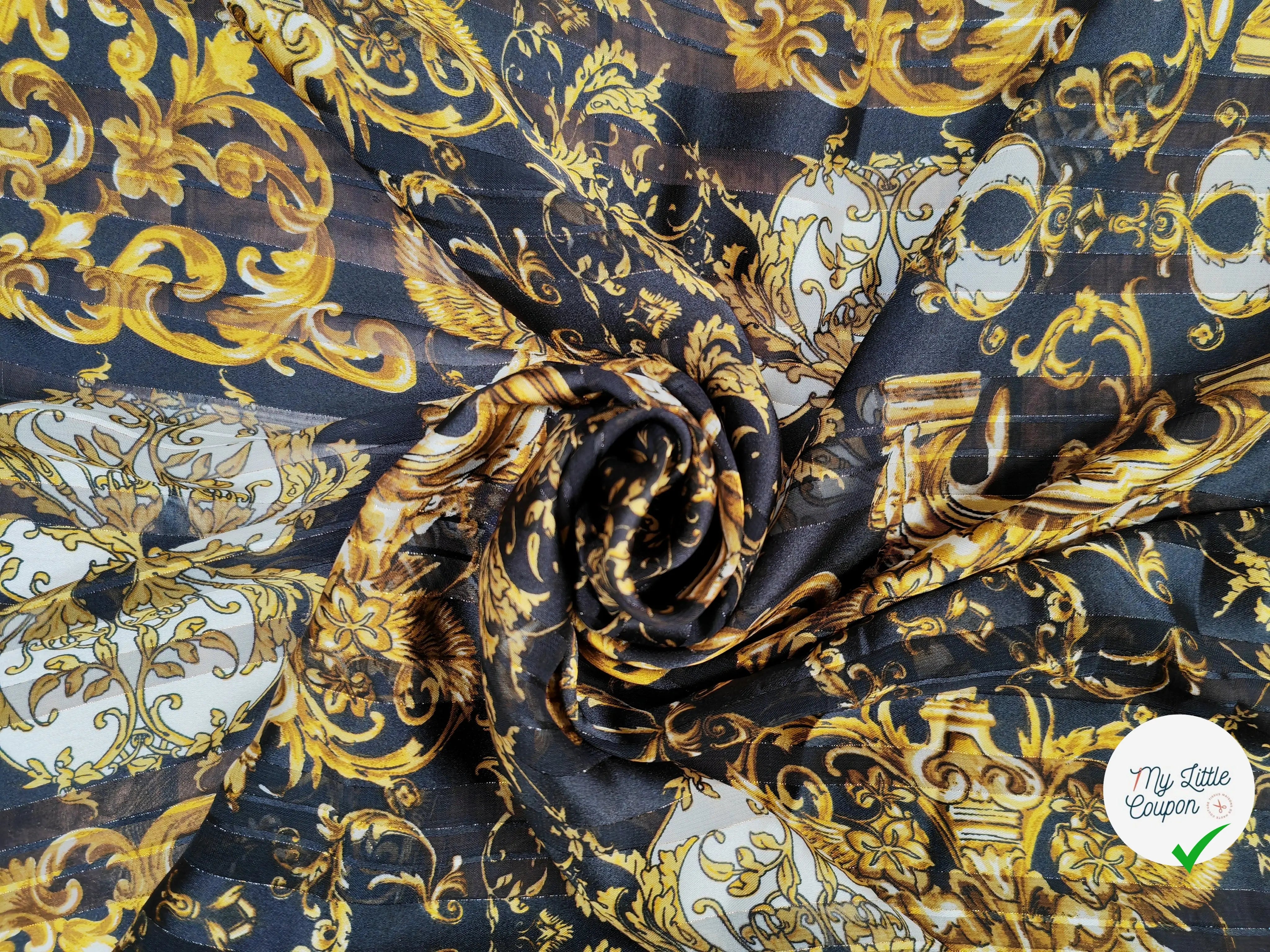 MOUSSELINE ORNEMENTS ROYAL FOND NOIR - My Little Coupon